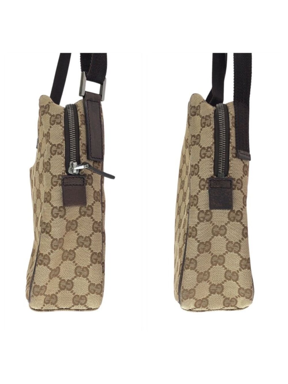 Gucci Beige Brown GG Canvas Leather Shoulder Bag - Picture 8 of 9